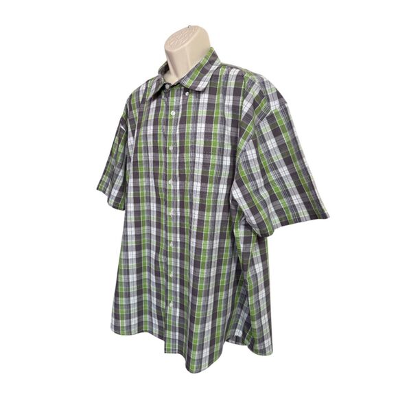 Gioberti Green & Gray Short Sleeve Button Front Shirt Size XXL - Picture 5 of 11